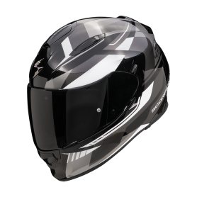 CASCO SCORPION EXO 491 ABILIS NEGRO PLATA BLANCO
