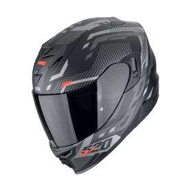 CASCO SCORPION EXO 520 EVO AIR RANKA NEGRO MATE PLATA ROJO