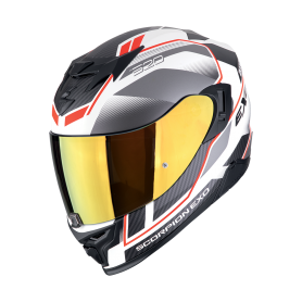 CASCO SCORPION EXO 520 EVO AIR LENA BLANCO MATE PLATA ROJO