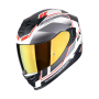CASCO SCORPION EXO 520 EVO AIR LENA BLANCO MATE PLATA ROJO