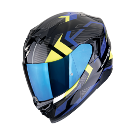 CASCO SCORPION EXO 520 EVO AIR SENSUS NEGRO AZUL AMARILLO NEON