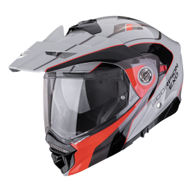 CASCO SCORPION ADX 2 KAMPS GRIS ROJO