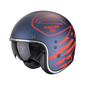 CASCO SCORPION BELFAST EVO DAWG AZUL ROJO MATE