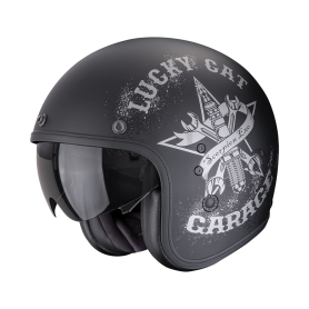 CASCO SCORPION BELFAST EVO HANGAR NEGRO PLATA MATE