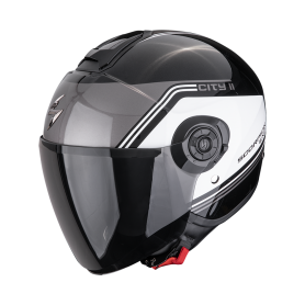 CASCO SCORPION EXO CITY II VITA METAL NEGRO BLANCO