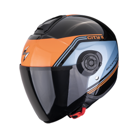 CASCO SCORPION EXO CITY II VITA NEGRO AZUL NARANJA