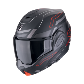 CASCO SCORPION EXO TECH EVO CONQUER NEGRO MATE ROJO
