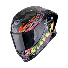 CASCO SCORPION EXO R1 EVO II AIR SAVAGE NEGRO AZUL ROSA