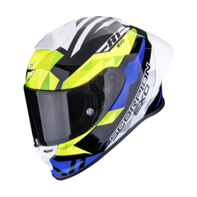 CASCO SCORPION EXO R1 EVO II AIR VALERE NEGRO AZUL AMARILLO NEON