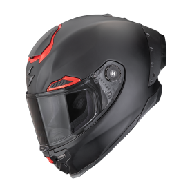CASCO SCORPION EXO RACE AIR SOLID NEGRO ROJO MATE