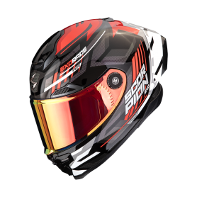 CASCO SCORPION EXO RACE AIR KOBRA NEGRO ROJO