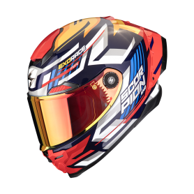CASCO SCORPION EXO RACE AIR KOBRA AZUL AMARILLO ROJO