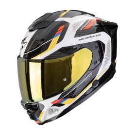 CASCO SCORPION EXO 1500 AIR SLEEK BLANCO AZUL AMARILLO
