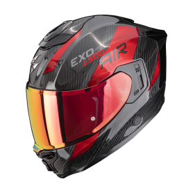 CASCO SCORPION EXO 1500 CARBON AIR PLATTED NEGRO ROJO