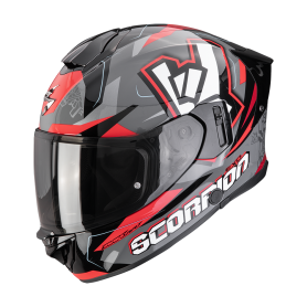 CASCO SCORPION EXO 530 AIR ROK GRIS NEGRO ROJO