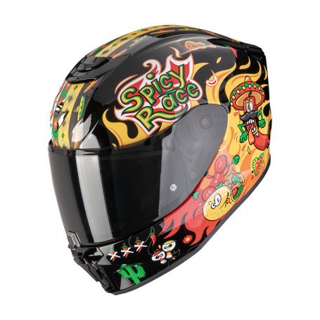 CASCO SCORPION EXO JNR AIR YUCATAN NEGRO AMARILLO ROJO