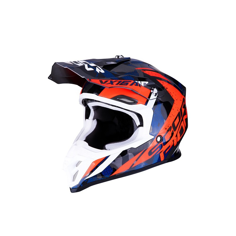 CASCO SCORPION VX 16 AIR WAKA ROJO CON AZUL