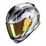 CASCO SCORPION EXO 510 AIR BALT GRIS CON BLANCO Y AMARILLO