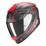 CASCO SCORPION EXO 1400 AIR SPATIUM GRIS MATE CON ROJO